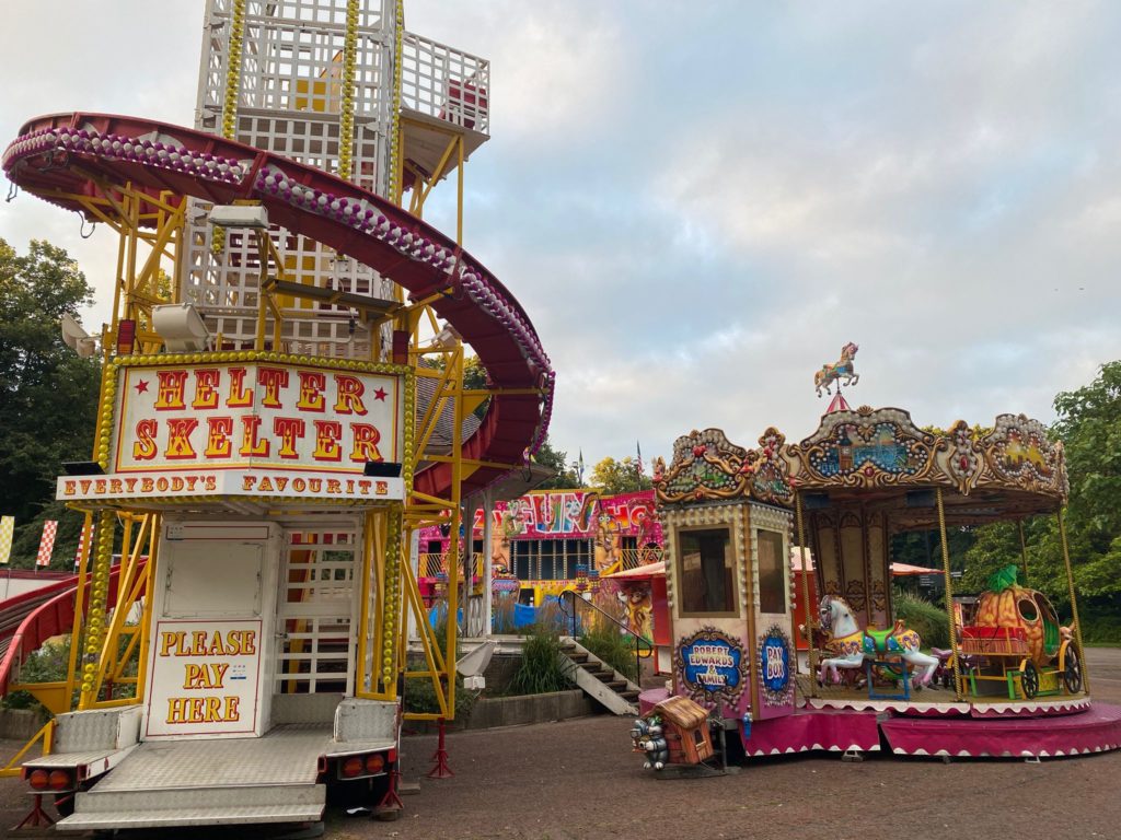 A Helter Skelter and a Merry-Go-Round erected in Chapelfield Gardens 